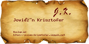Jovián Krisztofer névjegykártya